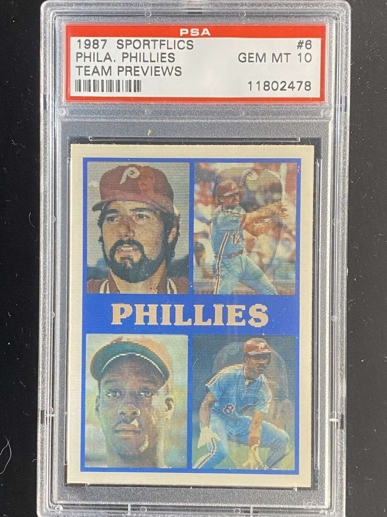1987 Sportflics #6 Mike Schmidt Phillies PSA 10 Gem Mint Team Preview