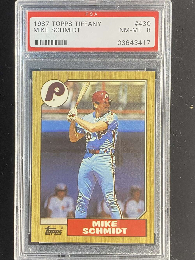 1987 Topps Tiffany #430 Mike Schmidt Phillies PSA 8 NM-Mint