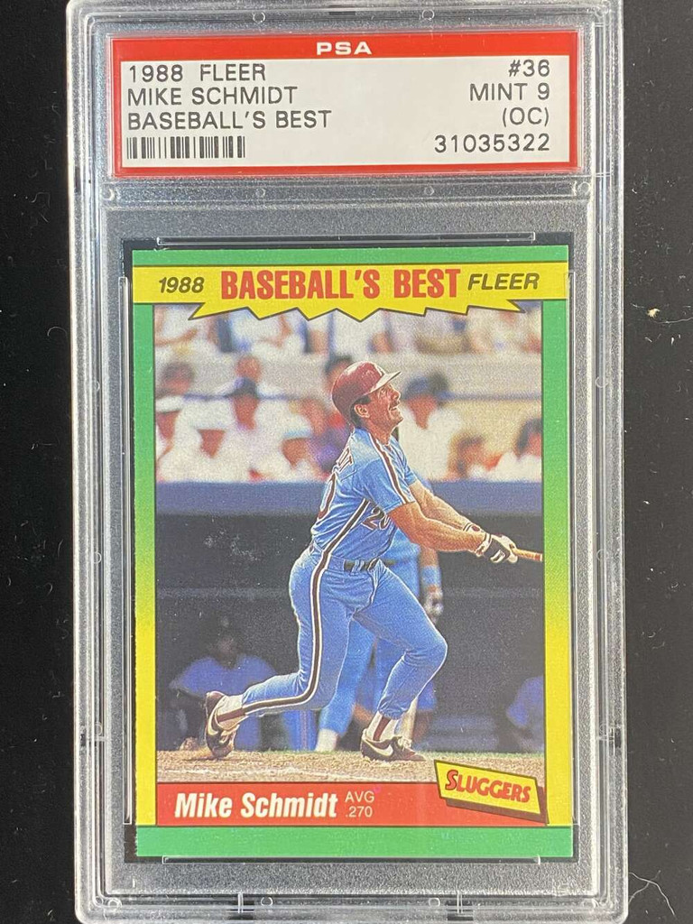 1988 Fleer Baseball's Best #36 Mike Schmidt Phillies PSA 9oc Mint