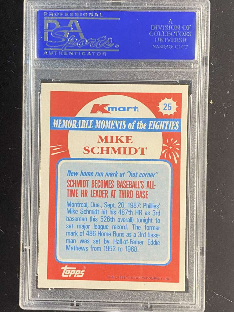 1988 K-Mart #25 Mike Schmidt Phillies PSA 8 NM-Mint
