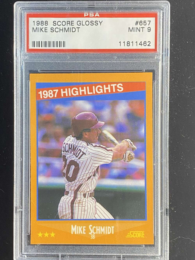 1988 Score Glossy #657 Mike Schmidt Phillies PSA 9 Mint