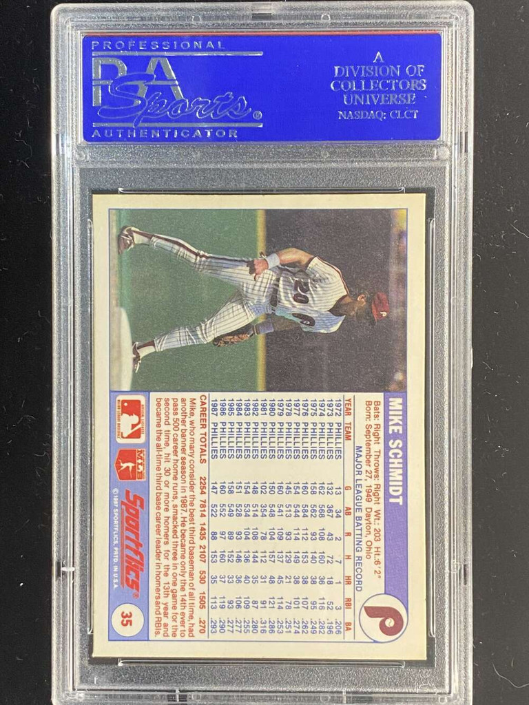 1988 Sportflics #35 Mike Schmidt Phillies PSA 8 NM-Mint