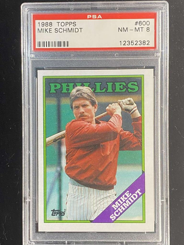 1988 Topps #600 Mike Schmidt Phillies PSA 8 NM-Mint
