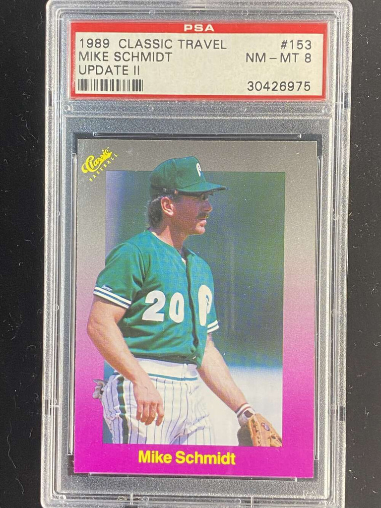 1989 Classic Travel #153 Mike Schmidt Phillies PSA 8 NM-Mint Update 2 ID: 525157
