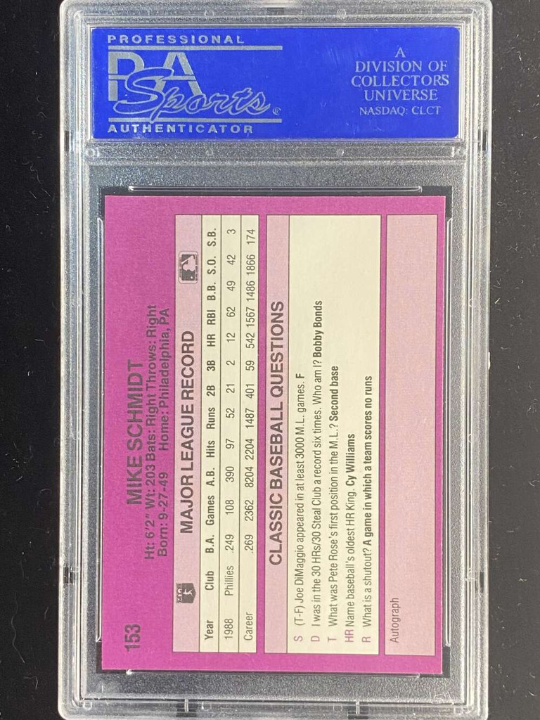 1989 Classic Travel #153 Mike Schmidt Phillies PSA 8 NM-Mint Update 2 ID: 525157