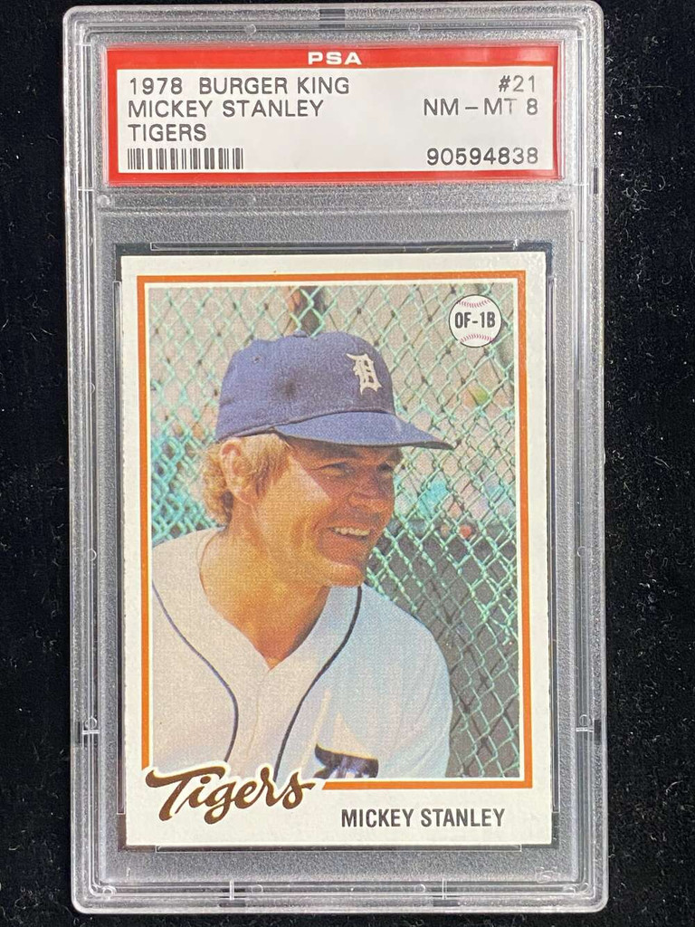 1978 Topps Burger King #21 Mickey Stanley Tigers PSA 8 NM-Mint
