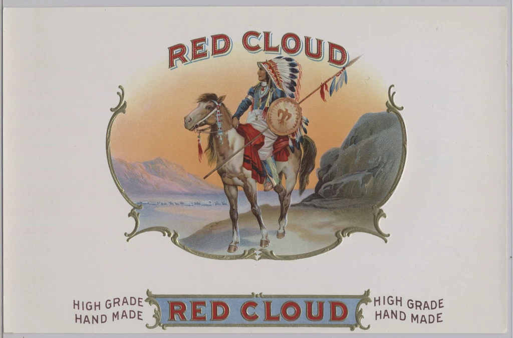 circ. 1930's Inner Cigar Box Label  Red Cloud  (measures 10 x 6 1/2 inches)  #*sku37679