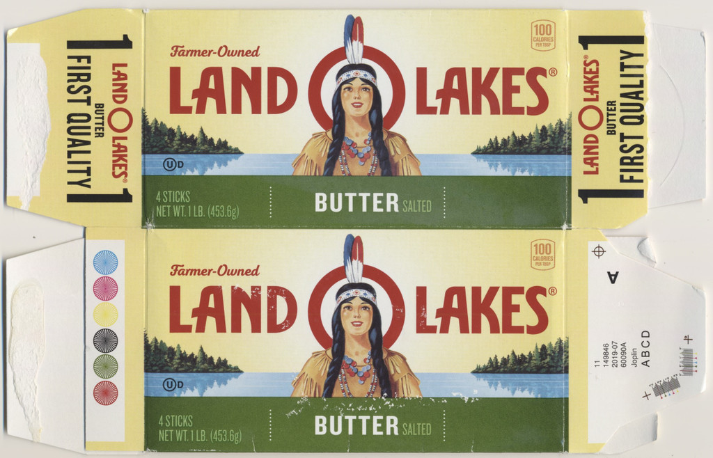 2017 Land O Lakes Butter Empty Pkg. with Indian Maiden in Logo  #*sku37380
