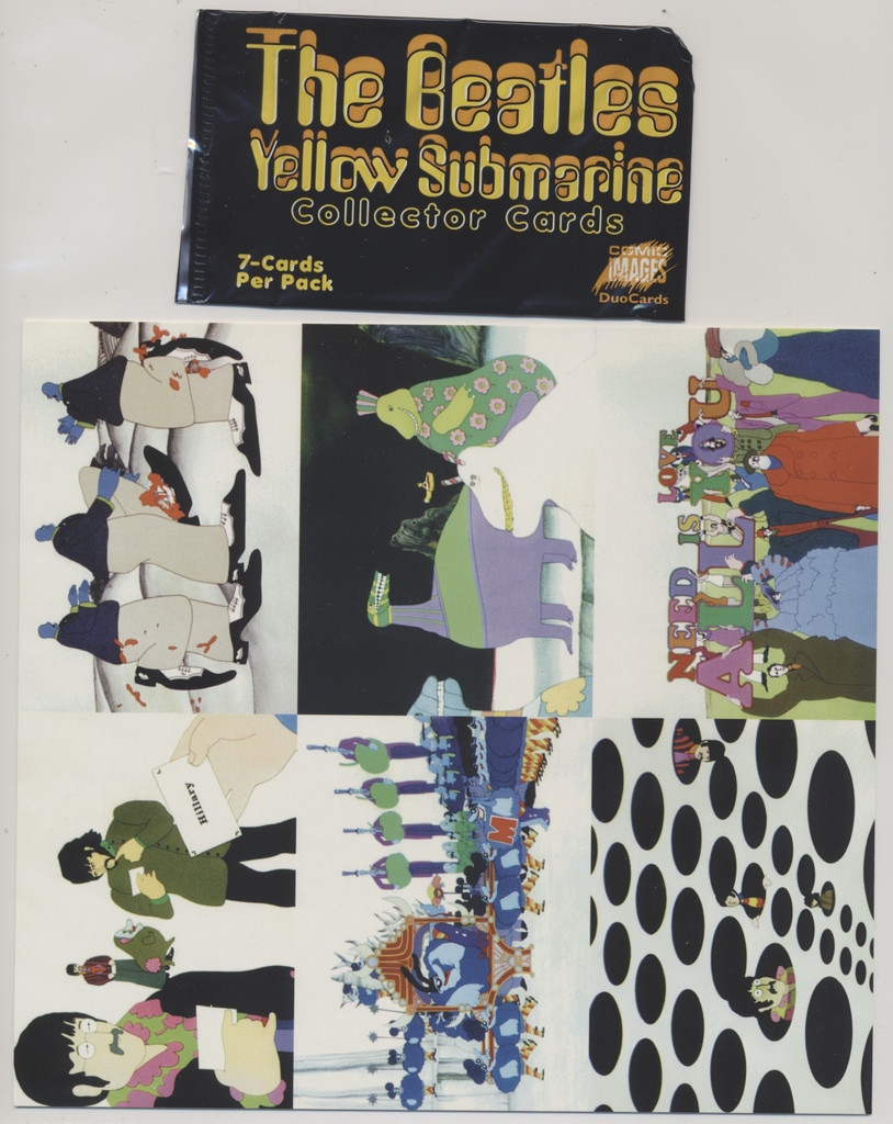 1999 Duocards The Beatles Yellow Submarine Custom Binder with complete set of 72 cards, 1 wrapper and a 4-card uncut sheet  #*sku37699
