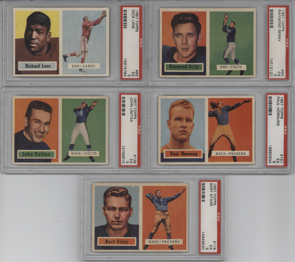 1957 Topps Football Set (143/154) ALL PSA 5 EX Graded Starr Unitas Hornung RC