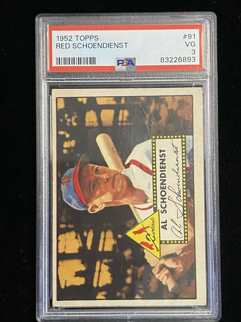 1952 Topps #91 Red Schoendienst Cardinals PSA 3 VG