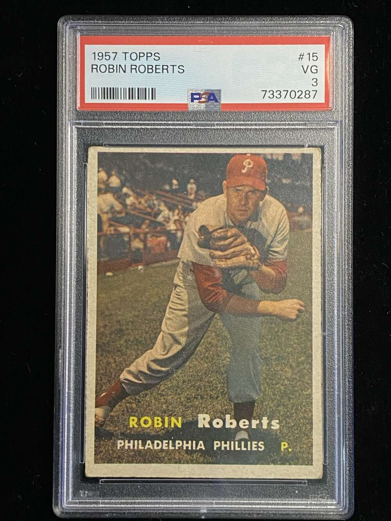 1957 Topps #15 Robin Roberts Phillies PSA 3 VG