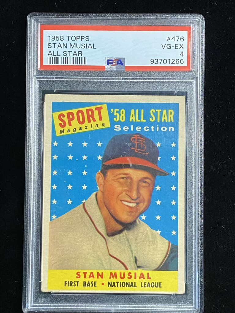 1958 Topps #476 Stan Musial Cardinals PSA 4 VG-EX All-Star ID: 525349