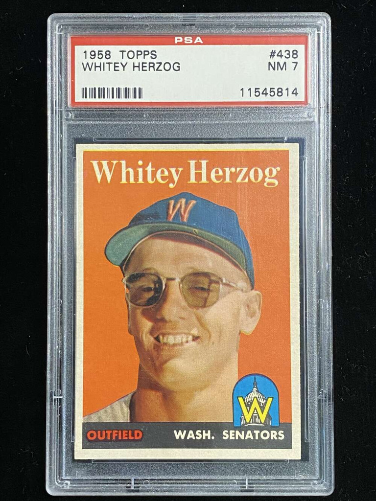 1958 Topps #438 Whitey Herzog Senators PSA 7 Near Mint
