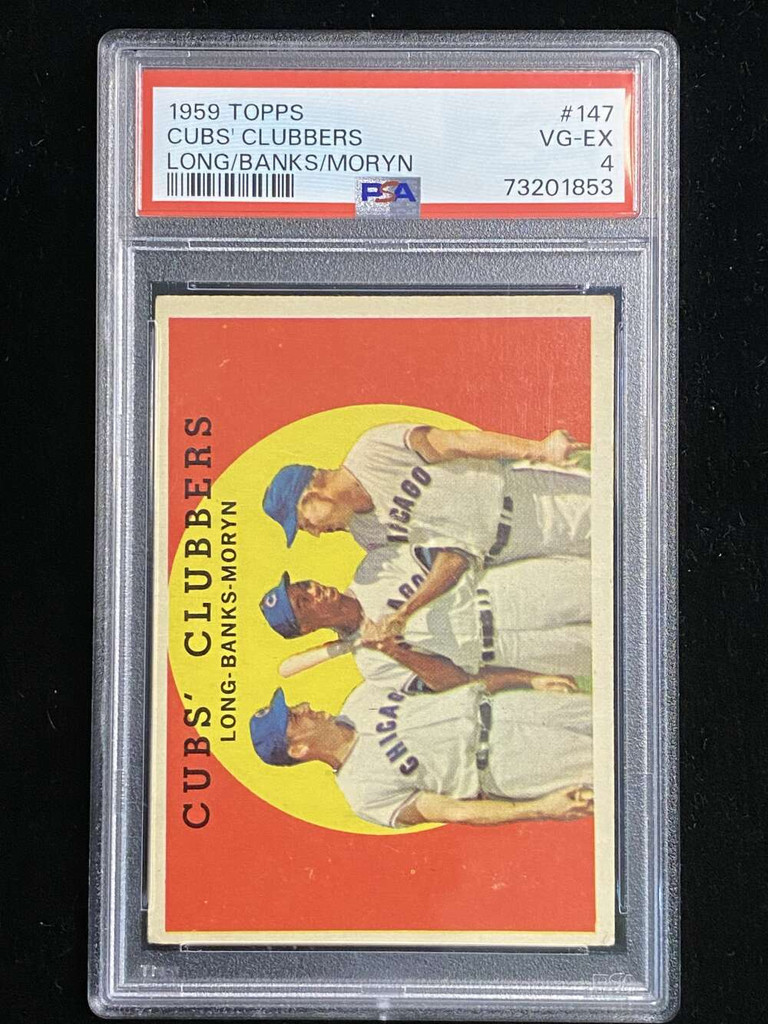 1959 Topps #147 Ernie Banks Cubs PSA 4 VG-EX Cubs Clubbers