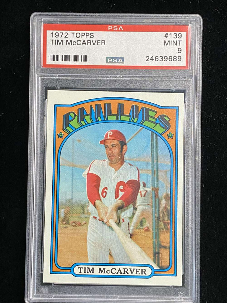 1972 Topps #139 Tim McCarver Phillies PSA 9 Mint