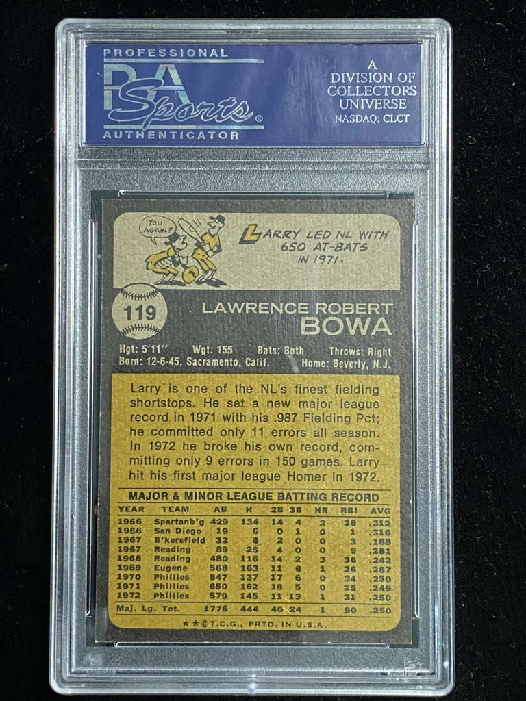 1973 Topps #119 Larry Bowa Phillies PSA 9 Mint