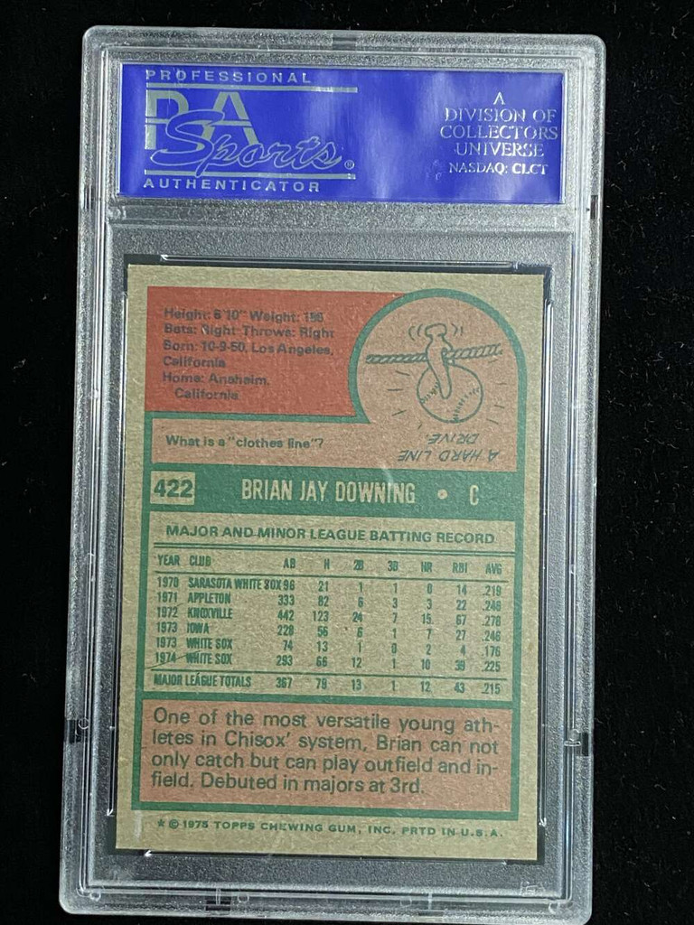 1975 Topps #422 Brian Downing White Sox PSA 8 NM-Mint