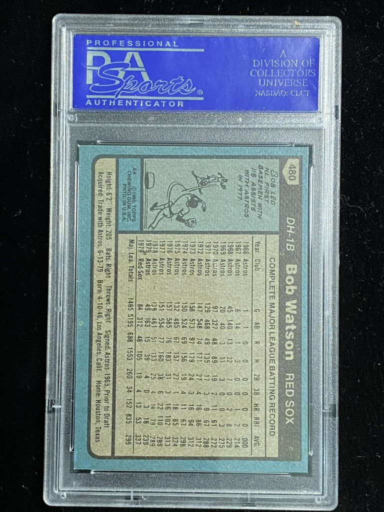 1980 Topps #480 Bob Watson Red Sox PSA 8 NM-Mint
