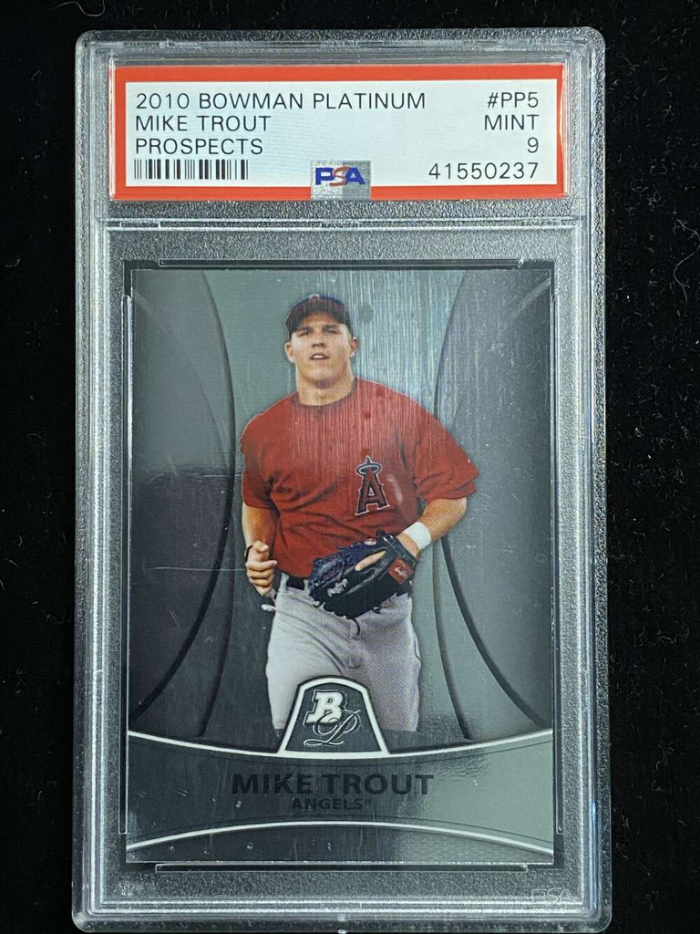 2010 Bowman Platinum PP5 Mike Trout Angels PSA 9 Mint RC