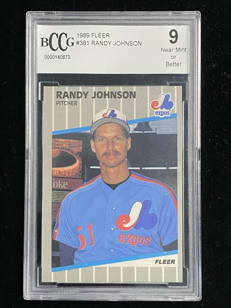 1989 Fleer #381 Randy Johnson Expos BCCG 9 RC