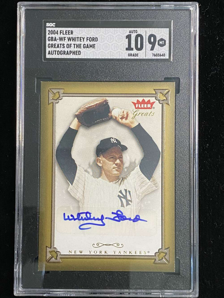 2004 Fleer Greats of the Game Whitey Ford Yankees SGC 9 Mint 10 Auto