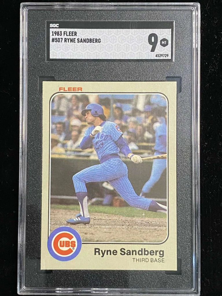 1983 Fleer #507 Ryne Sandberg Cubs SGC 9 Mint RC