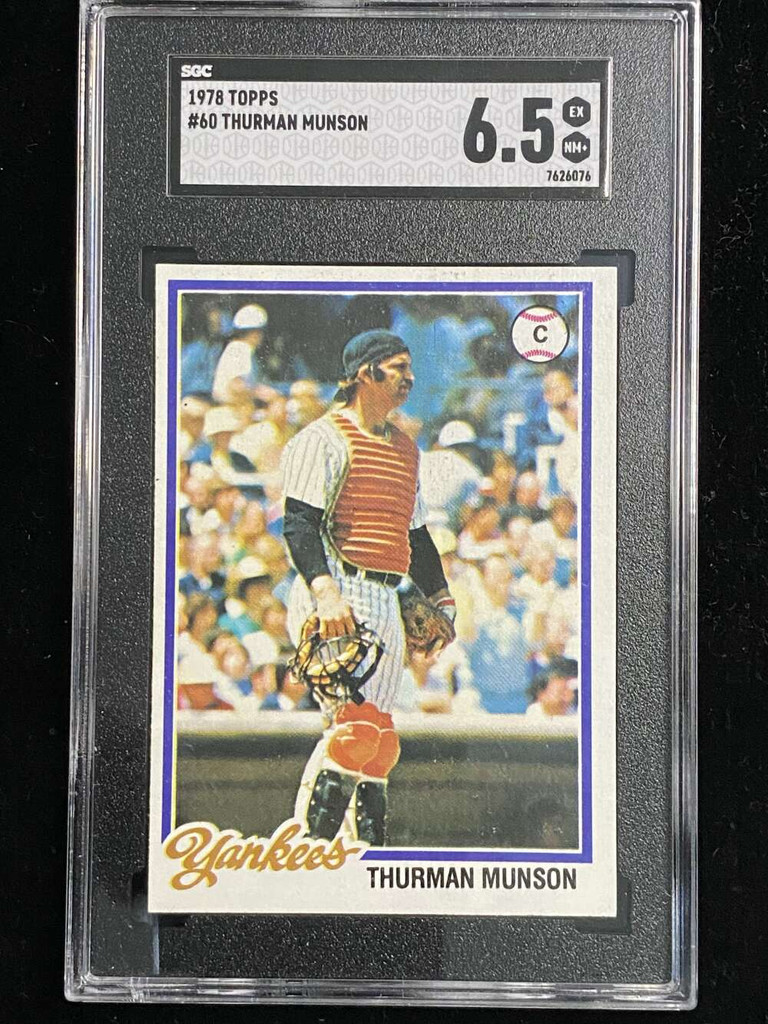 1978 Topps #60 Thurman Munson Yankees SGC 6.5 EX-Mint+
