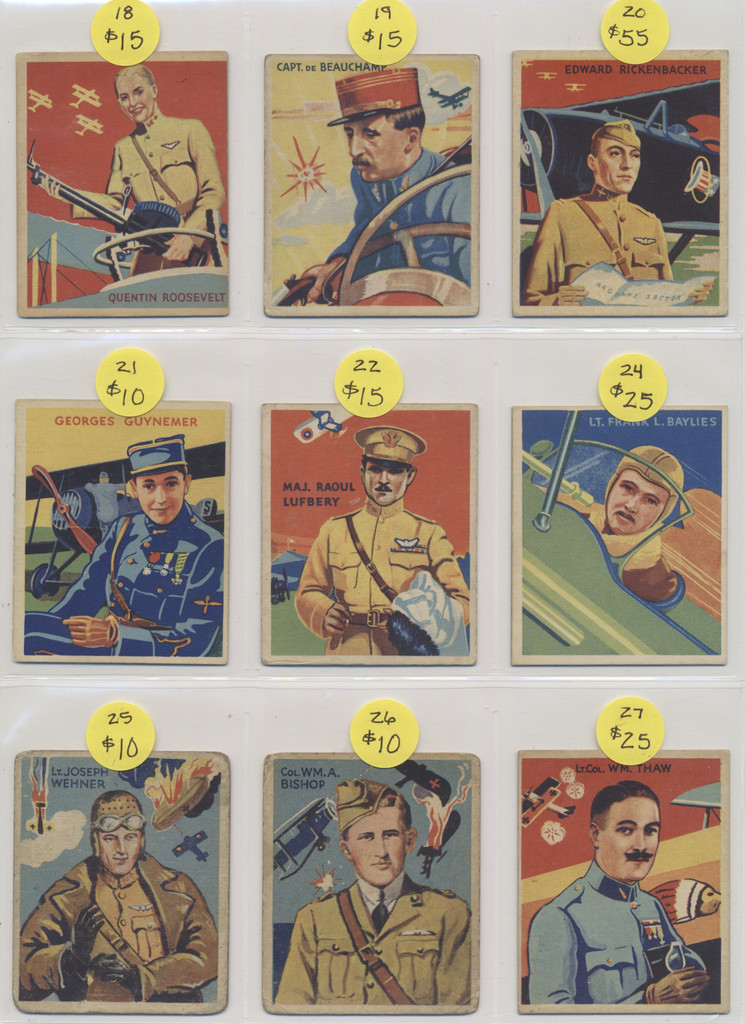 1933/34 National Chicle Co R136 SKY BIRDS  Partial Set 80/108 plus 1 duplicate  #*sksu37706
