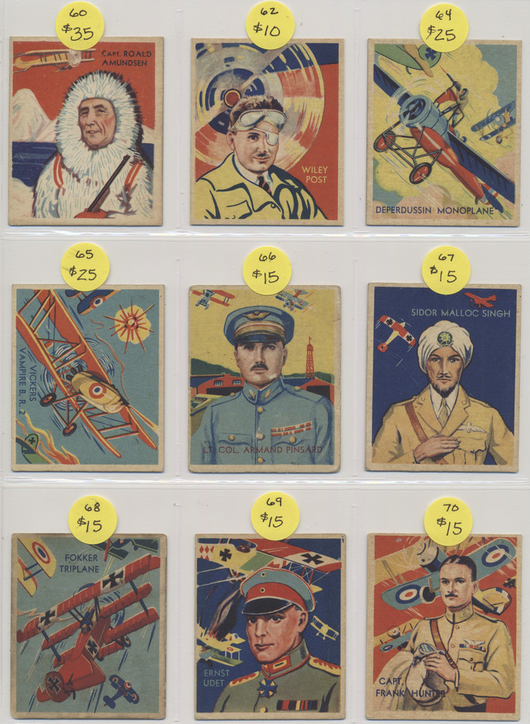 1933/34 National Chicle Co R136 SKY BIRDS  Partial Set 80/108 plus 1 duplicate  #*sksu37706