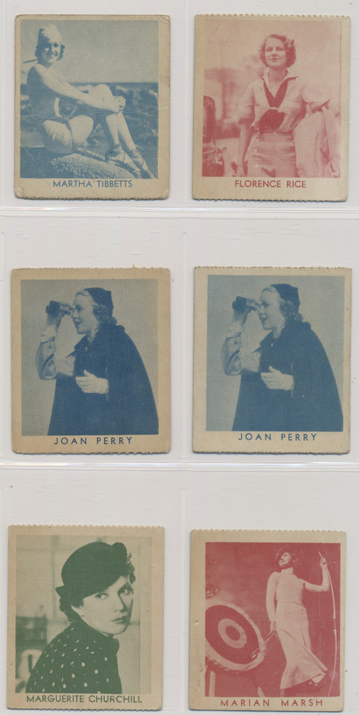 circ. 1930's R134 Movie Stars and Scenes Series of 96   Lot of 5 different with 1 duplicate  #*sku37716