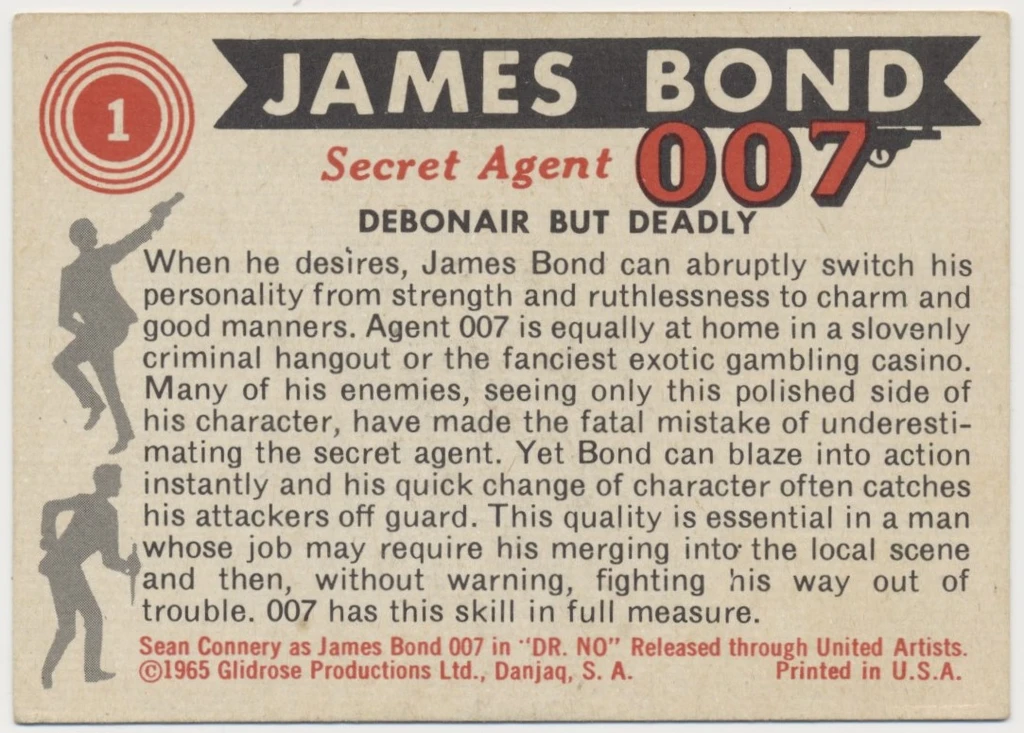 1965 Philly James Bond Secret Agent 007  Card #1  #*sku37736