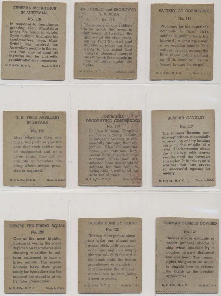 1940 M.P. & Co. R168  War Scenes  Partial Set 35/48 (Mid-Grade)  #*sku