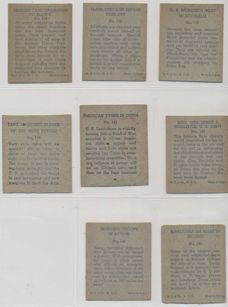 1940 M.P. & Co. R168  War Scenes  Partial Set 35/48 (Mid-Grade)  #*sku