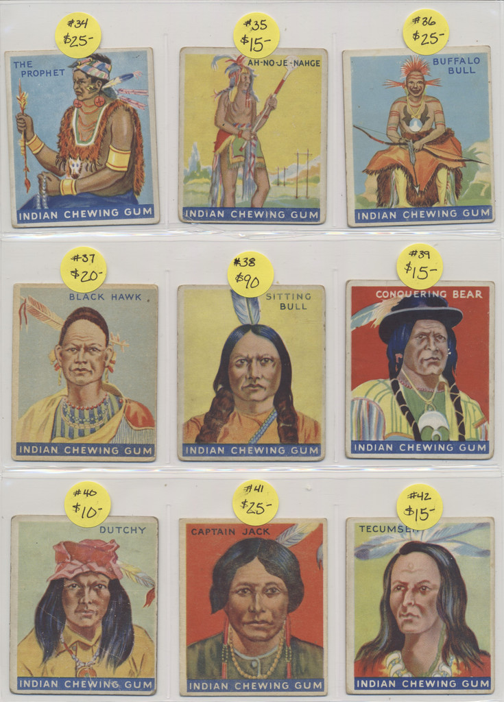 1933 Goudey R73 Indians Partial Set 22/24 Blue Panel (missing #25 & #48)  #*sku37758