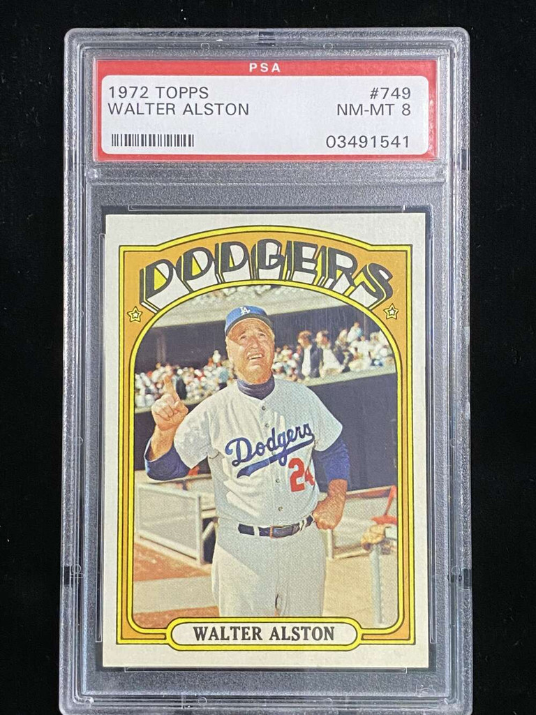 1972 Topps #749 Walter Alston Dodgers PSA 8 NM-Mint High #