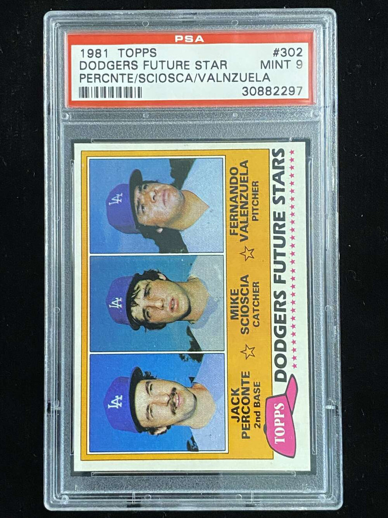 1981 Topps #302 Fernando Valenzuela Dodgers PSA 9 Mint RC