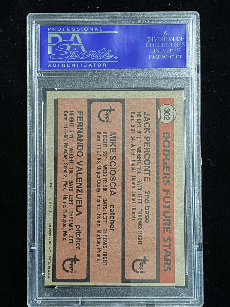 1981 Topps #302 Fernando Valenzuela Dodgers PSA 9 Mint RC