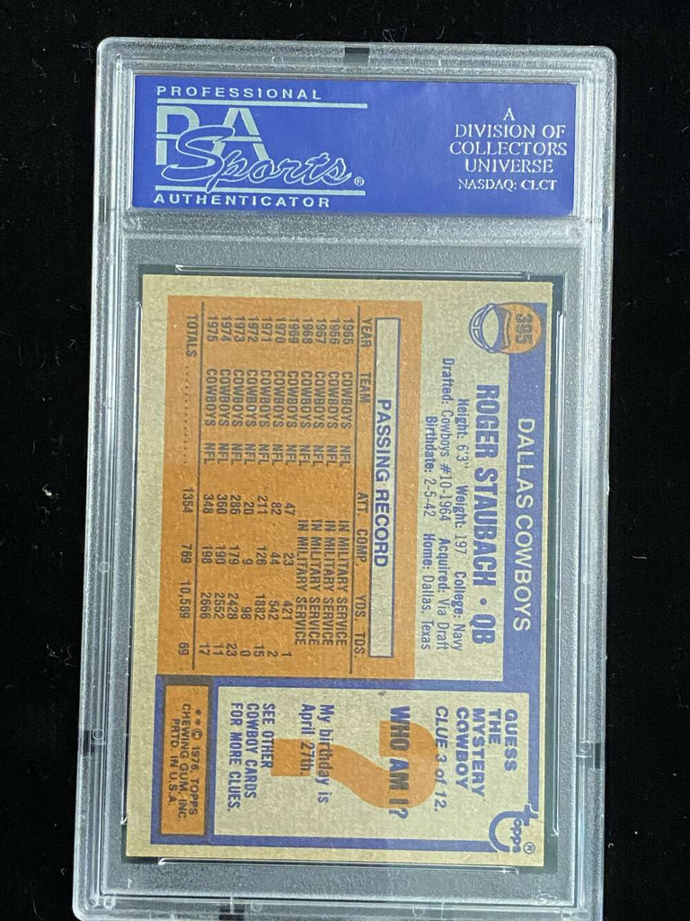 1976 Topps #395 Roger Staubach Cowboys PSA 8.5 NM-Mint