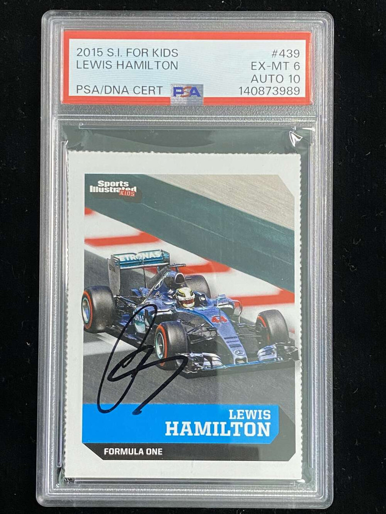 2015 S.I. For Kids #439 Lewis Hamilton Formula One PSA 6 with 10 Auto