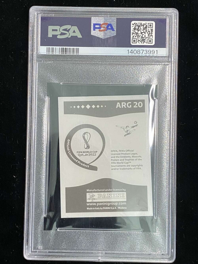 2022 FIFA Sticker ARG20 Lionel Messi Argentina PSA 6 with 10 Auto
