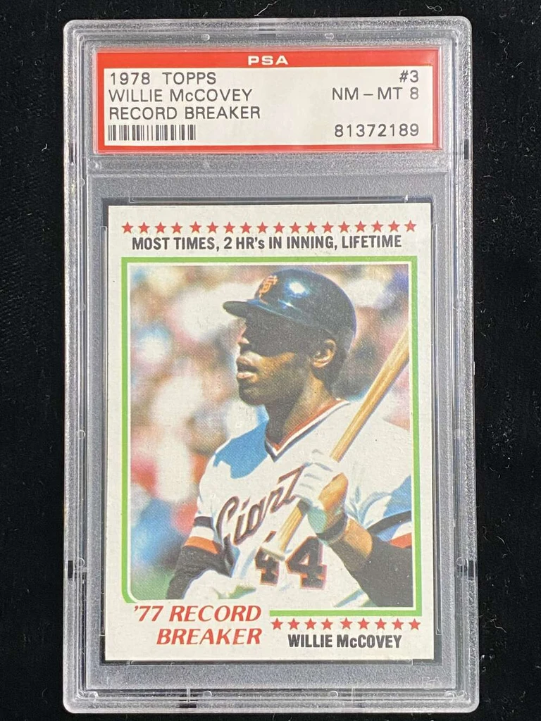 1978 Topps #3 Willie McCovey Giants PSA 8 NM-Mint Record Breaker