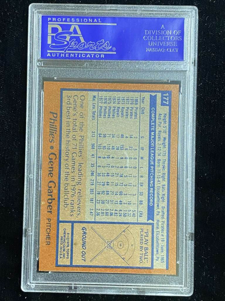 1978 Topps #177 Gene Garber Phillies PSA 8 NM-Mint