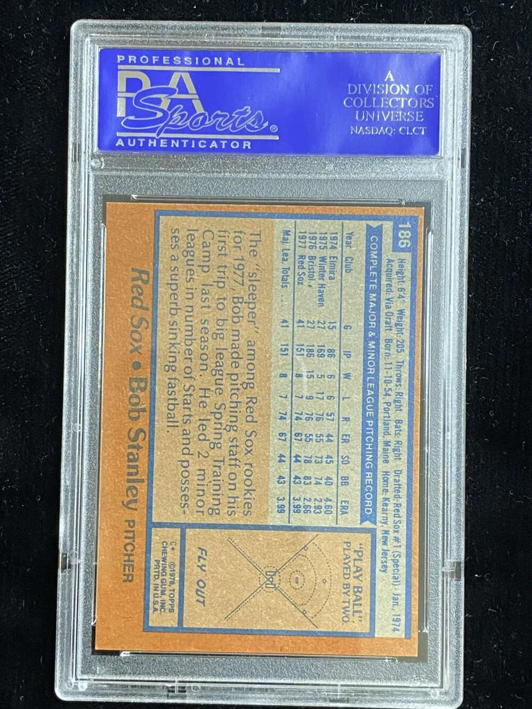 1978 Topps #186 Bob Stanley Red Sox PSA 8 NM-Mint