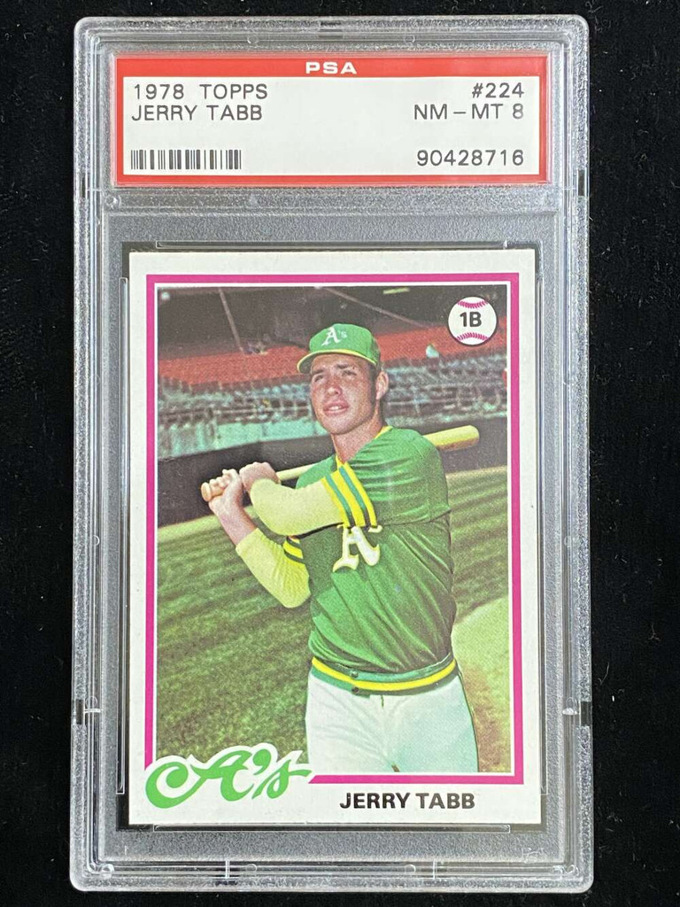 1978 Topps #224 Jerry Tabb A's PSA 8 NM-Mint
