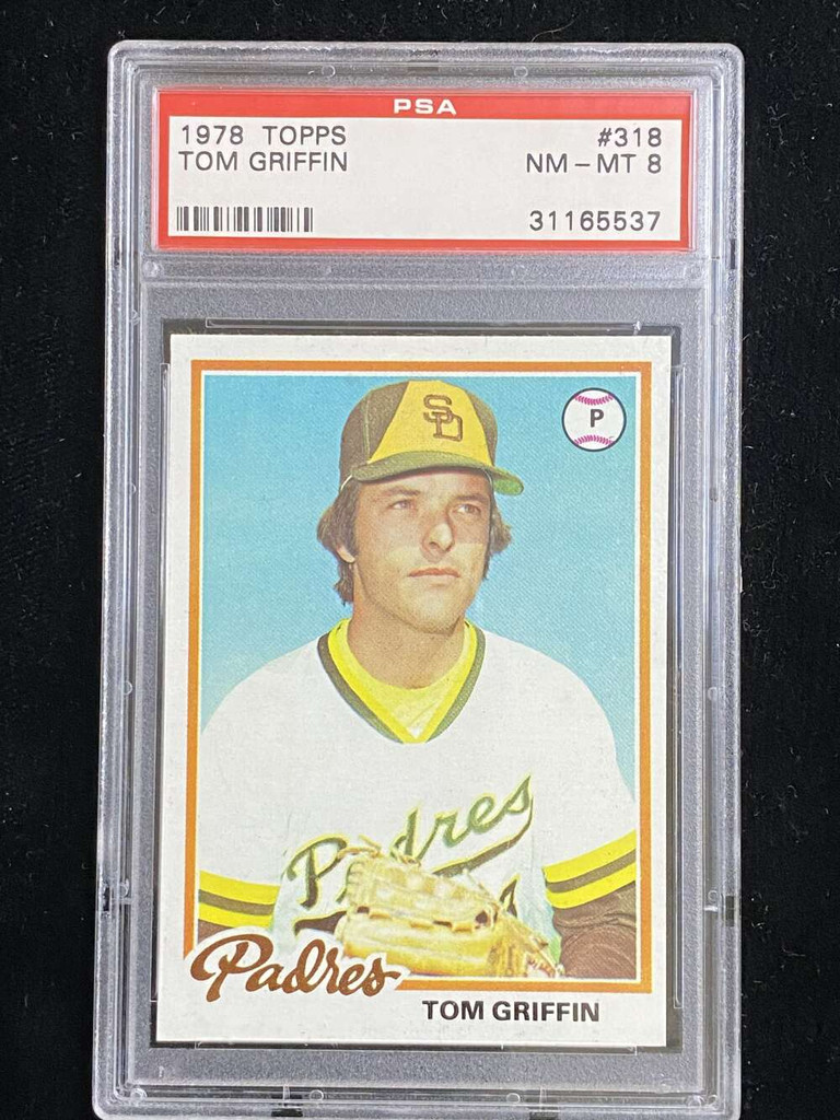 1978 Topps #318 Tom Griffin Padres PSA 8 NM-Mint