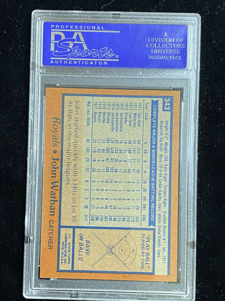 1978 Topps #343 John Wathan Royals PSA 8 NM-Mint