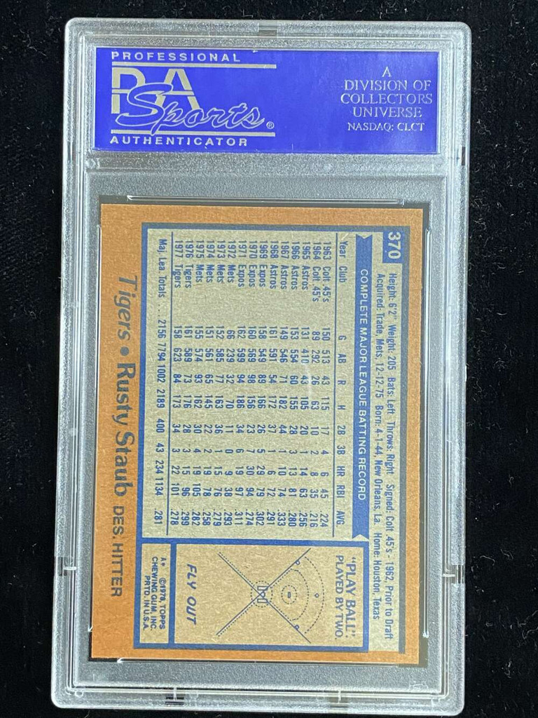 1978 Topps #370 Rusty Staub Tigers PSA 8 NM-Mint
