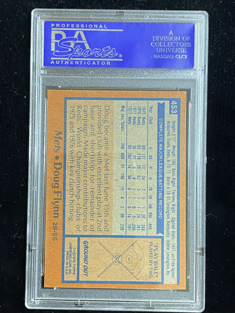 1978 Topps #453 Doug Flynn Mets PSA 8 NM-Mint