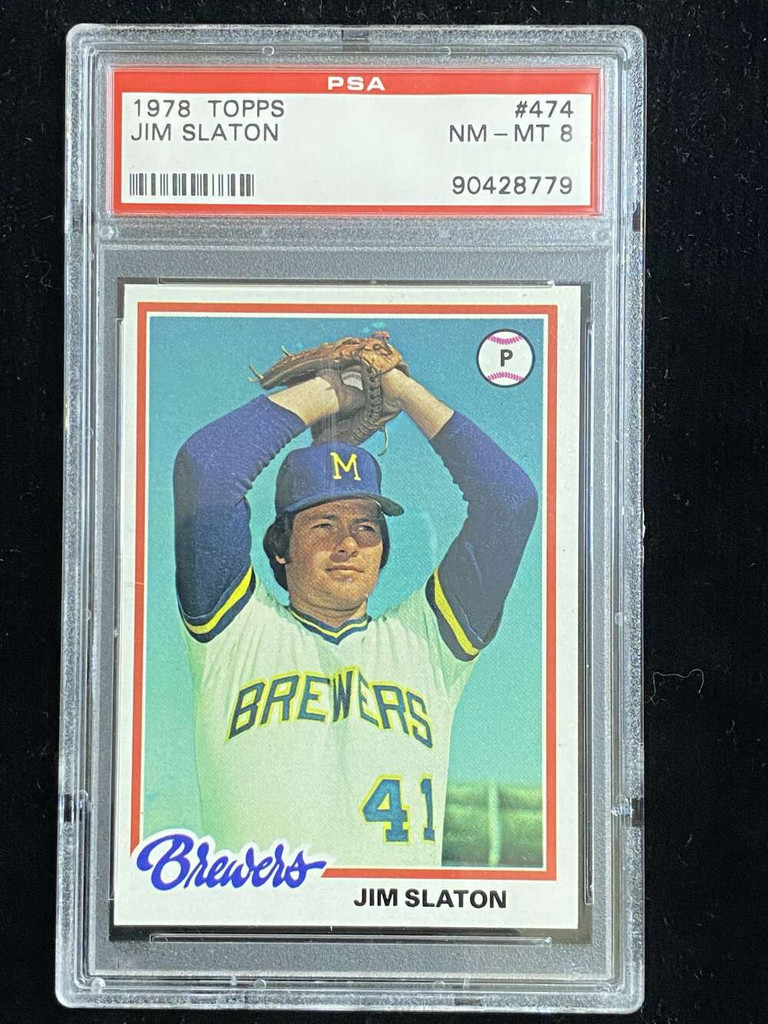 1978 Topps #474 Jim Slaton Brewers PSA 8 NM-Mint